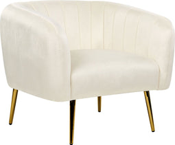 LACONIA - Fauteuil - Crème - Fluweel