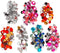 Strasstenen in display box, d: 6+7+9+10+11+12+14+16 mm, buitenmaat 16,4x9,2x1,5 cm, 300 stuks, blauw, zilver, roze