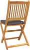 vidaXL - Opvouwbare - Tuinstoelen - met - Grijze - Kussen - 2 - stuks - Massief - Acaciahout