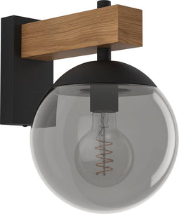EGLO Bufalata - Wandlamp - E27 - 29 cm - Zwart/Bruin