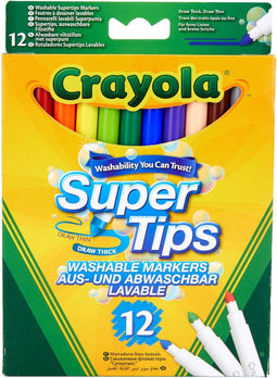 Crayola Supertips - Viltstiften - 12 Wasbare Viltstiften - Multi (12 stuks)