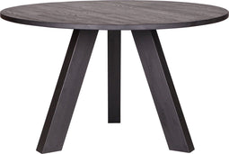 WOOOD Rhonda Eettafel - Eiken - Blacknight - Ø129 cm