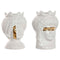 Grondlegger Home ESPRIT Wit Gouden Porselein 10 x 10 x 14 cm (2 Stuks)