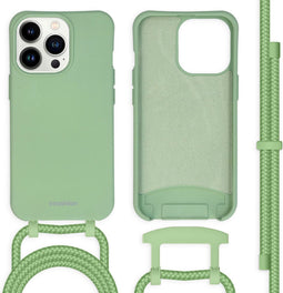 iMoshion Hoesje Geschikt voor iPhone 13 Pro Hoesje Met Koord - iMoshion Color Backcover met afneembaar koord - Groen
