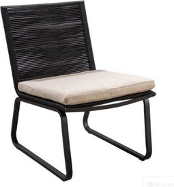 Yoi - Kome lounge chair alu black/rope black/flax beige