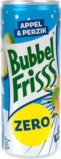 Bubbelfrisss | Zero | Appel & Perzik | Blik | 12 x 0.25 liter