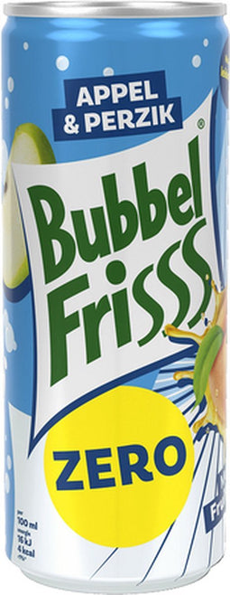 Bubbelfrisss - Zero - Appel & Perzik - Blik - 12 x 0.25 liter