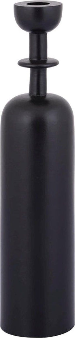 PTMD Yanou Black Aluminum Candleholder With Ring L