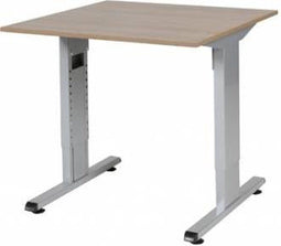 Verstelbaar Bureau - 80x80 Havana Kersen - alu frame