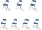 Budget Klapstoel grijs/blauw, Inklapbaar en stapelbaar - SET VAN 7