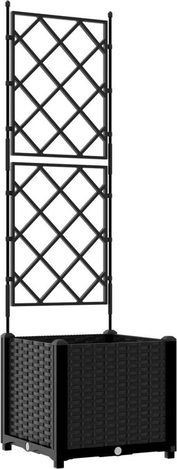 vidaXL - Tuinbak - met - Trellis - Zwart - 40x40x143 - cm
