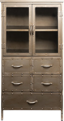 Buffetkast Industrieel - Lockerkast Grijs Metaal - Lockerkast metaal