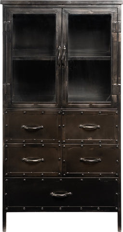 Buffetkast Industrieel - Lockerkast Zwart Metaal - Lockerkast metaal