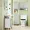 SoBuy BZR137-GR - Hoge Badkamerkast - Uitklapbare Wasmand - Groen - 31 x 30 x 167 cm