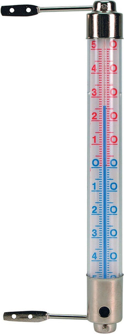 Buiten kozijnthermometer transparant van metaal 2.5 x 20 cm -buitenthemometers - Temperatuurmeters