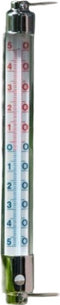 Buiten kozijnthermometer transparant van metaal 2.5 x 20 cm -buitenthemometers - Temperatuurmeters