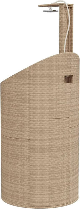 Buitendouche 100x100x241,5 cm poly rattan en acaciahout beige