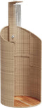 Buitendouche 100x100x241,5 cm poly rattan en acaciahout beige