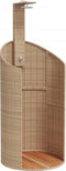 Buitendouche 100x100x241,5 cm poly rattan en acaciahout beige