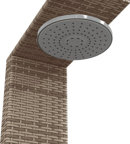 Buitendouche 100x100x241,5 cm poly rattan en acaciahout grijs