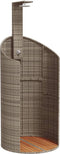 Buitendouche 100x100x241,5 cm poly rattan en acaciahout grijs