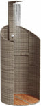 Buitendouche 100x100x241,5 cm poly rattan en acaciahout grijs