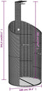 Buitendouche 100x100x241,5 cm poly rattan en acaciahout grijs