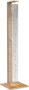 Buitendouche 50x55x224 cm poly rattan en acaciahout beige