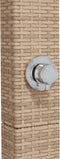 Buitendouche 50x55x224 cm poly rattan en acaciahout beige
