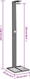 Buitendouche 50x55x224 cm poly rattan en acaciahout grijs