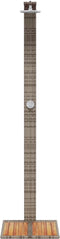 Buitendouche 50x55x224 cm poly rattan en acaciahout grijs