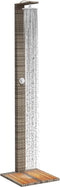 Buitendouche 50x55x224 cm poly rattan en acaciahout grijs
