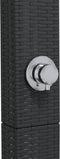 Buitendouche 50x55x224 cm poly rattan en acaciahout zwart
