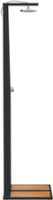 Buitendouche 50x55x224 cm poly rattan en acaciahout zwart