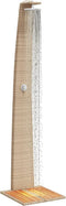 Buitendouche 55x60x224 cm poly rattan en acaciahout beige