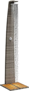 Buitendouche 55x60x224 cm poly rattan en acaciahout grijs