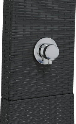 Buitendouche 55x60x224 cm poly rattan en acaciahout zwart