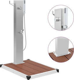 Buitendouche met bak HKC roestvrij staal