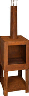 Buitenkachel met houtopslag roest ( 136,3 cm x 38,4 cm ) Esschert Design FF298 Tijdloos Ontwerp Eenvoudig Gebruik Met Houtopslag