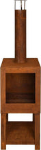 Buitenkachel met houtopslag roest ( 136,3 cm x 38,4 cm ) Esschert Design FF298 Tijdloos Ontwerp Eenvoudig Gebruik Met Houtopslag