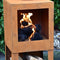 Buitenkachel met houtopslag roest ( 136,3 cm x 38,4 cm ) Esschert Design FF298 Tijdloos Ontwerp Eenvoudig Gebruik Met Houtopslag