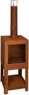 Buitenkachel met houtopslag roest ( 136,3 cm x 38,4 cm ) Esschert Design FF298 Tijdloos Ontwerp Eenvoudig Gebruik Met Houtopslag