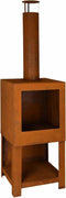 Buitenkachel met houtopslag roest ( 136,3 cm x 38,4 cm ) Esschert Design FF298 Tijdloos Ontwerp Eenvoudig Gebruik Met Houtopslag