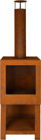Buitenkachel met houtopslag roest ( 136,3 cm x 38,4 cm ) Esschert Design FF298 Tijdloos Ontwerp Eenvoudig Gebruik Met Houtopslag
