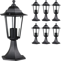 Buitenlamp Sokkellamp - 6 Stuks Weerbestendig Aluminium - Antraciet