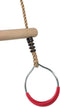Buitenspeelgoed Keupink - Houten ringtrapeze met mtalen ringen - Rood - PP-Touwen