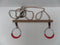 Buitenspeelgoed Keupink - Houten ringtrapeze met mtalen ringen - Rood - PP-Touwen