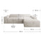 Vals - L-vormige hoekbank - Comfortschuim - Beige - 250 x 183 x 71 cm