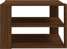 vidaXL - Salontafel - 60x60x40 - cm - bewerkt - hout - bruin - eikenkleur