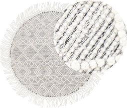 BULDAN - Modern vloerkleed - Grijs - ø 140 cm - Wol